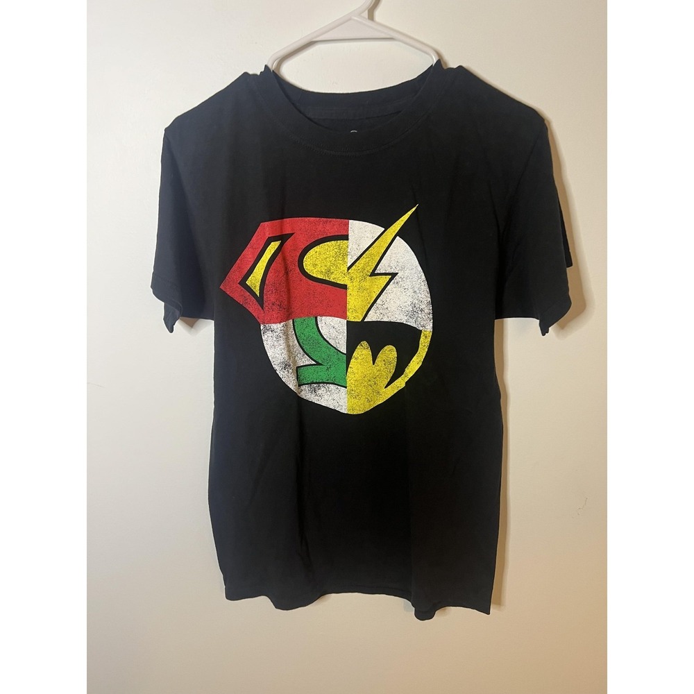 DC Comics Shirt Men Md Black Justice League Logo Superman Batman Flash Superhero